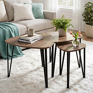 Lakeside Set of 3 Nesting Coffee End Tables $39.99 + Free Shipping
