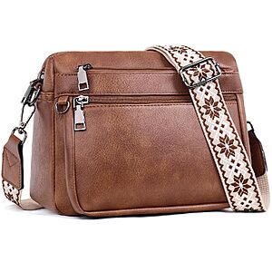 ATERITSSI Medium Vegan Leather Crossbody Bags for Women, Multi-Pocket Purse $12.49