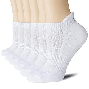 CS CELERSPORT Ankle Athletic Running Socks Low Cut Sport Tab Sock for Men and Women (6 Pairs), Medium, White $13.99