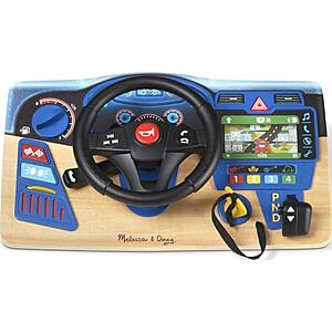 $24.97* | Melissa & Doug Vroom & Zoom Interactive Wooden Dashboard Racing Car Steering Wheel Toy w/ Lights & Sounds at Amazon