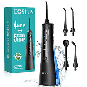 COSLUS CX50 Portable Rechargeable Water Flosser (Black) $17.86 + Free Shipping w/ Walmart+ or on $35+