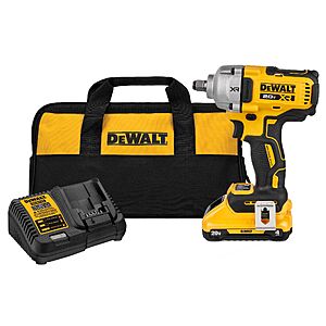 DEWALT XR 20-volt Max Variable Speed Brushless 1/4-in Drive Cordless Impact Wrench ( 4ah Battery Included and Charger Included) in Yellow | DCF891Q1 $199