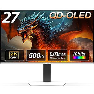 27" INNOCN GA27M1Q 1440p QD-OLED 500Hz Gaming Monitor $499.98 + Free Shipping
