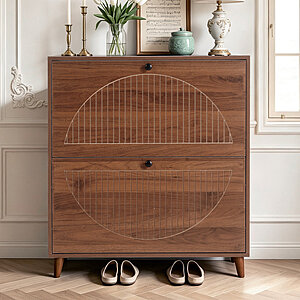 Rebrilliant Flip Down 20-Pairs Shoe Storage Cabinet (Brown) $105.99 + Free Shipping