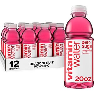[SnS, AC] $18.85 | 2 × 12-Pack 20-Oz vitaminwater Zero Power-c Electrolyte Enhanced Bottled Water (Dragonfruit) ($9.43 each) at Amazon