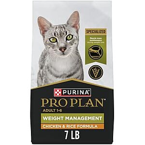 [SnS] $16.04 | Purina Pro Plan Weight Management Dry Cat Food, Chicken & Rice, 7 lb Bag at Amazon