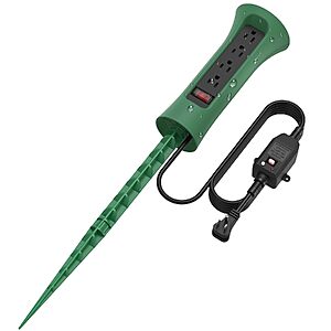 Cccei Outdoor GFCI Power Strips: 6' 4-Outlet Weatherproof Outdoor Power Strip w/ Stake $17.49 & More + Free Shipping w/ Prime or on $35+