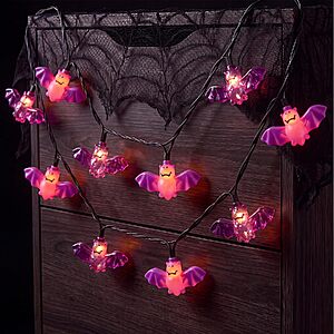 8.5FT Purple Bat String Lights for Halloween,10 LED Bat Lights $7.49 AC (Purple) + Free Shipping w/ Prime