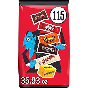 Hershey's Assorted Chocolate Halloween Candy Bulk Variety Pack, 35.93 oz, 2 for $27.05 at Amazon