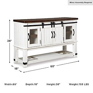 Signature Design by Ashley Valebeck Buffet Sideboard, Farmhouse Coffee Bar $712.79