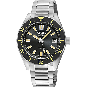 GEVRIL Mariner Row Swiss-made Automatic Black Dial Men's Watch $364