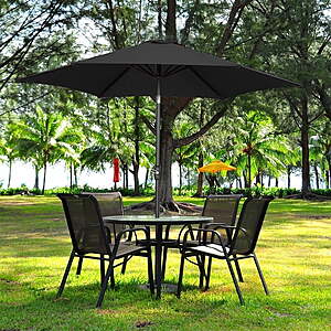 Ainfox 9' Patio Market Umbrella w/ Push Button Tilt & Crank (Black/Grey) $27.07 + Free Shipping w/ Walmart+ or on $35+