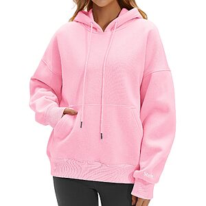 Stelle Women's Oversized Fleece Hoodie Printed Cuff Fall Sweatshirts $17.99