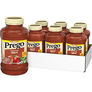 $17.98 S&S CLIP Q Prego Italian Pasta Sauce Flavored With Meat, 45 oz Jar (6 Pack) or 67 ounce 6 ct, $22.50 S&S/Q