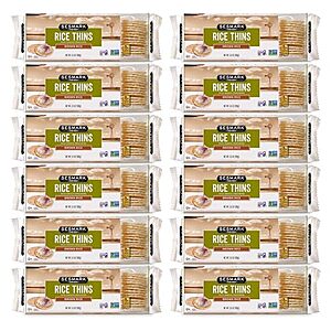 [NEW] $25.99 | 12-Pack 3.5-Oz Sesmark Gluten Free Rice Thins Brown Rice at Amazon