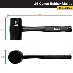 Amazon: Titan 63217 16oz Rubber Mallet (Reg $16.29, ~55% Off) from $7.38 + FS w/ Prime