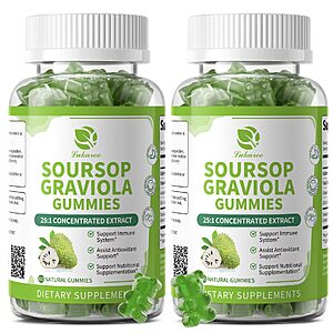 PRIME MEMBERS: (2 Pack) Soursop Gummies - Soursop Leaves Concentrated Extract for Immune $8.98 AC and Subscribe and Save