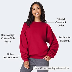 Hanes Men's Ultimate Cotton Heavyweight, Deep Red, X-Large $11.56