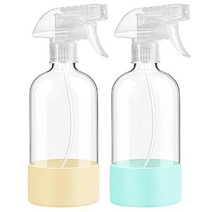 2-Pack 16-Oz Fastinow Glass Spray Bottles w/ Silicone Sleeves (Pale Yellow/Mint Green) $6.98 + Free Shipping w/ Prime or on $35+