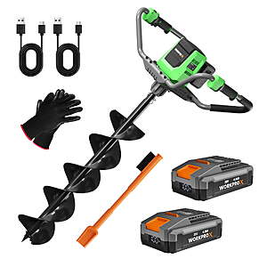 WORKPROX 40V Earth Auger, 8", Brushless, 2 Batteries $190