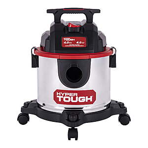Hyper Tough 4 Gallon 4 HP Stainless Steel Wet Dry Vacuum $36.88