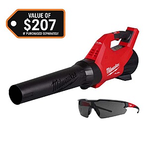 Milwaukee M18 FUEL 120 MPH 500 CFM 18V Brushless Cordless Battery Powered Leaf Blower with Tinted Safety Glasses $145