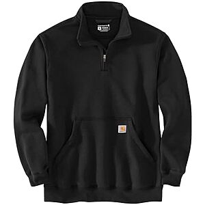 $38.49* | Carhartt Men's Marquette 1/4-Zip Mock-Neck Sweatshirt (Black) at Amazon