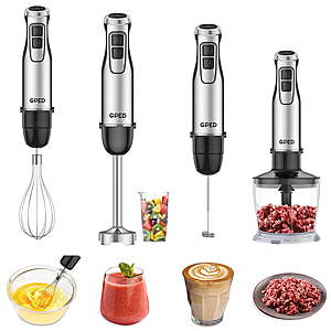 5-in-1 Immersion Hand Blender w/ 12-Speed Turbo Mode $25.29 + Free Shipping w/ Walmart+ or on $35+
