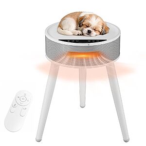 1500W Heater & Side Table 2-in-1 w/ PTC Heating, 75° Oscillation, ECO Mode & Remote (White) $38.38 + Free Shipping