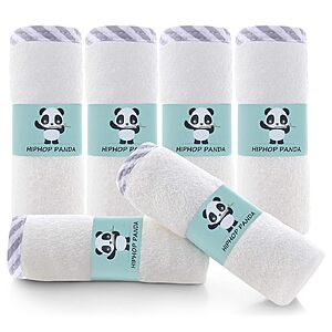 6-Pack 10x10" Bamboo Baby Washcloths (Gray Stripe) $4.04 w/ S&S + Free Shipping w/ Prime or on $35+