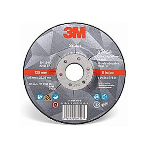 $6.06: 3M Silver Grinding Wheel AB87454, 5 in x 1/4 in x 7/8 in, Type 27 - Total 10 Wheels at Woot!