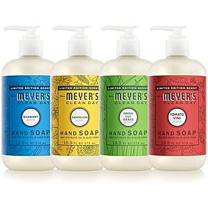[SnS, AC] $37.70* | 3 × 4-Pk 12.5-Oz Mrs. Meyer's Clean Day Summer Liquid Hand Soap Set ($12.57 each) at Amazon