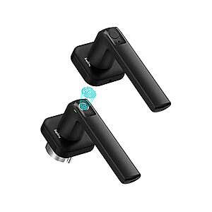 $27.99: Hugolog Fingerprint Door Lock, Keyless Entry, Voice Prompts, RGB Light Reminder, Black at Woot!