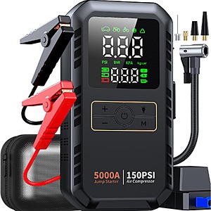 PAIVIROKU 4-in-1 5000A Jump Starter w/ 150PSI Air Compressor 12000mah $26 + Free S/H
