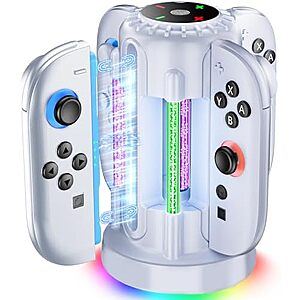 [AC] $4.99* | Fegliea 4-in-1 Charging Dock for Nintendo Switch 2 w/ LED Light (White or Black) at Amazon