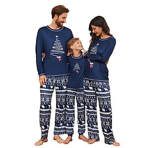 Ekouaer Matching Christmas Pajamas for Family Long Sleeve Sleepwear $12.99