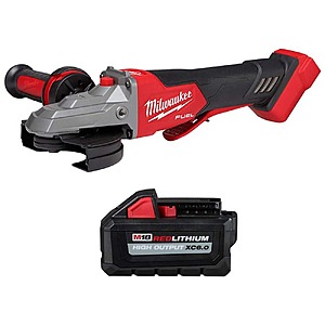 Milwaukee M18 FUEL 18V 5 in. Flathead Braking Grinder with Paddle Switch No-Lock w/6.0 ah Battery Lithium-Ion Brushless Cordless $269