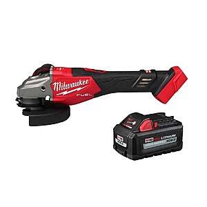 Milwaukee M18 FUEL 18V Lith-Ion Brushless Cordless 4-1/2 in./6 in. Braking Grinder with Slide Switch w/ High Output 6.0 Ah Battery $279