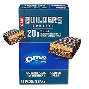 [SnS] $12.14 | 12-Pack 2.4-Oz CLIF BUILDER'S Protein Bars (Oreo) at Amazon