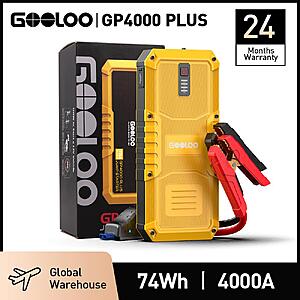 GOOLOO GP4000 PLUS 4000A 20000mAh Car Jump Starter $50 + Free Shipping