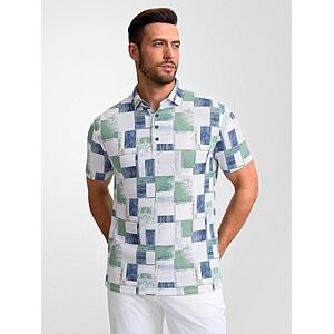 ALEX VANDO Mens Golf Shirts Short Sleeve Breeze Print Polo Shirt $9.99