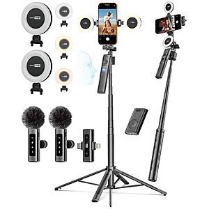 Amazon – USKEYVISION Content Creator Vlogging Kit w/ Light & Mic - $29.99 w/ Code