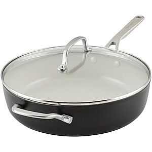 $44.99* | KitchenAid 5-Qt Hard Anodized Ceramic Nonstick Saute Pan w/ Lid (Matte Black) at Amazon