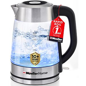 MUELLER HOME Rapid Boil Electric Tea Kettle 1.8L, BPA-Free Hot Water Boiler $25.95