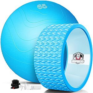 Amazon – HAPBEAR Yoga Wheel Set w/ Exercise Ball - $17.99 w/ Code