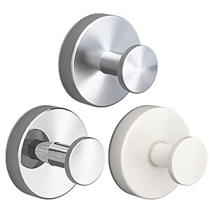 Genfest 15lb Stainless Steel Suction Cup Hooks / Towel Holder (3-Pack) $8.88 AC @amazon