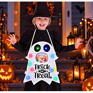 Halloween Trick or Treat Bags Candy Bucket Basket, Light Up Ghost Sweet Bags 2026 Halloween Decoration - $4.99 AC