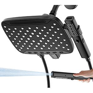10" JDO 2-in-1 Rain Shower Head & Handheld Combo w/ 3 Spray Modes (Matte Black) $36.99 + Free Shipping