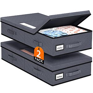 Under Bed Storage Containers with Lids, 2 Pack Foldable Grey $17.24 AC
