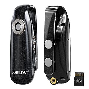 BOBLOV 007 32GB Mini Body Camera w/ Magnetic Back Clip $19.99 + Free Shipping w/ Prime or on $35+